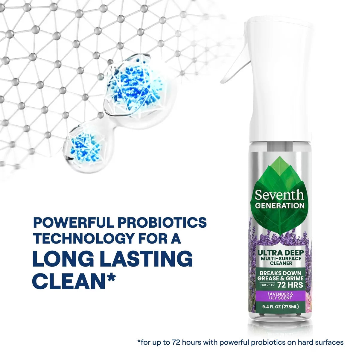 Seventh Generation Lavender Ultra Deep Multi Surface All Purpose Cleaners - 9.4 fl oz: Spray Bottle, Liquid Cleaner, Mirrors & Countertops