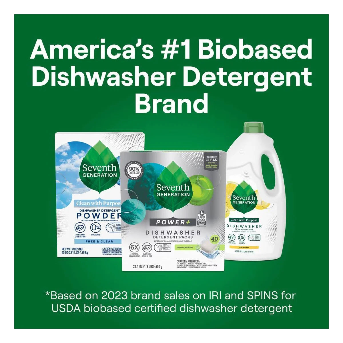 Seventh Generation Fresh Citrus Natural Power Plus Dishwasher Detergent Packs