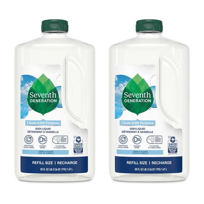 Seventh Generation 2 Pack/50 fl oz Each Free & Clear Liquid Dish Soap
