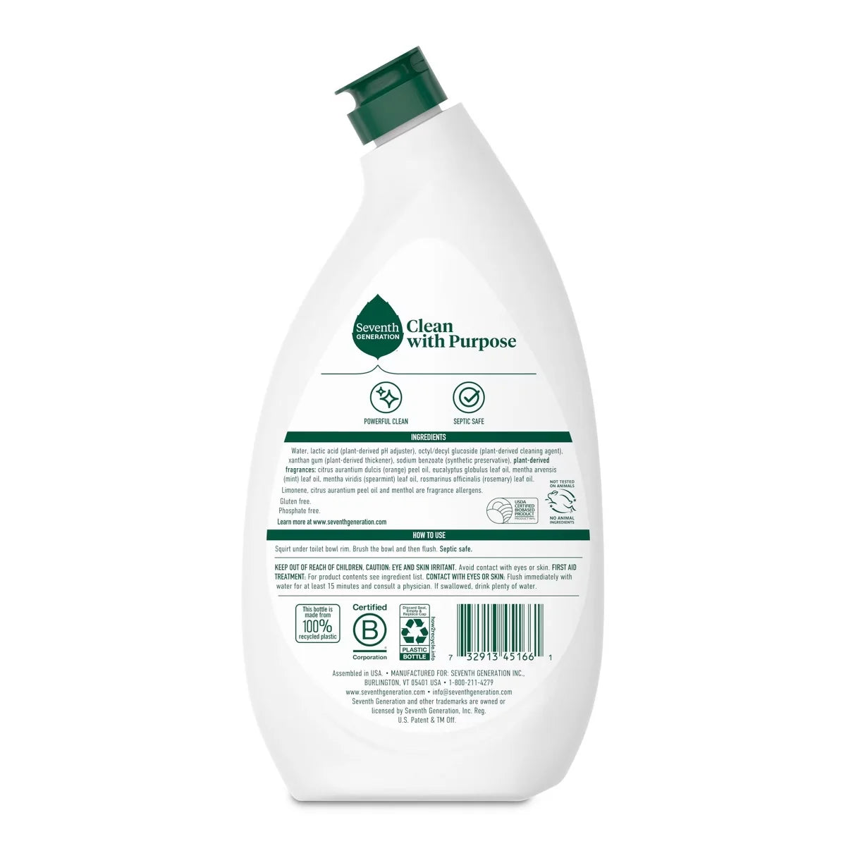 Seventh Generation 70ct Lemongrass Citrus Disinfecting Wipes + 24oz Mint Toilet Bowl Cleaner + 26oz Lemongrass Citrus Disinfecting Bathroom Cleaner
