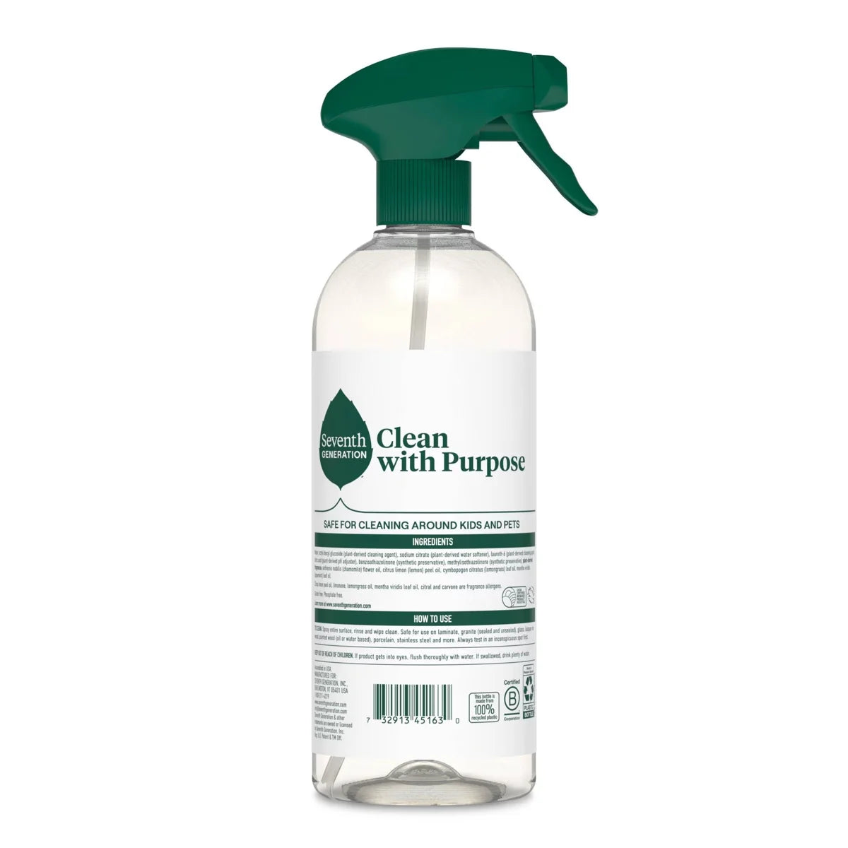 Seventh Generation Lemon All Purpose Cleaner Spray - 23 fl oz: Dye-Free, Phosphate-Free, Artificial Fragrance-Free