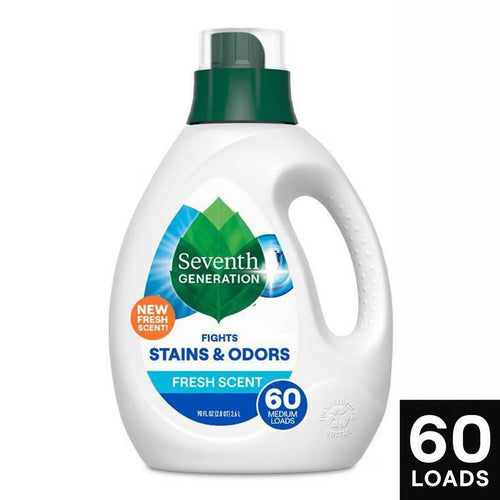 Seventh Generation Liquid Laundry Detergent 60 Loads - Fresh Scent - 90 fl oz: Phosphate-Free, Animal By-Product-Free