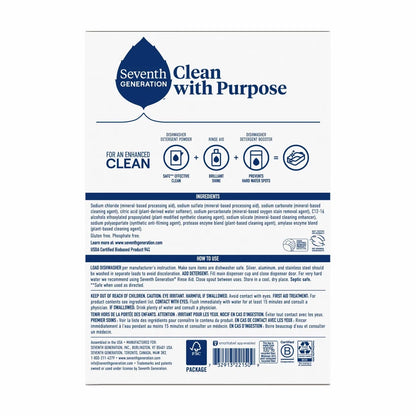 Seventh Generation Free & Clear Auto Dishwasher Detergent Powder - 45oz: No Fragrance Added, Dye-Free, Phosphate-Free