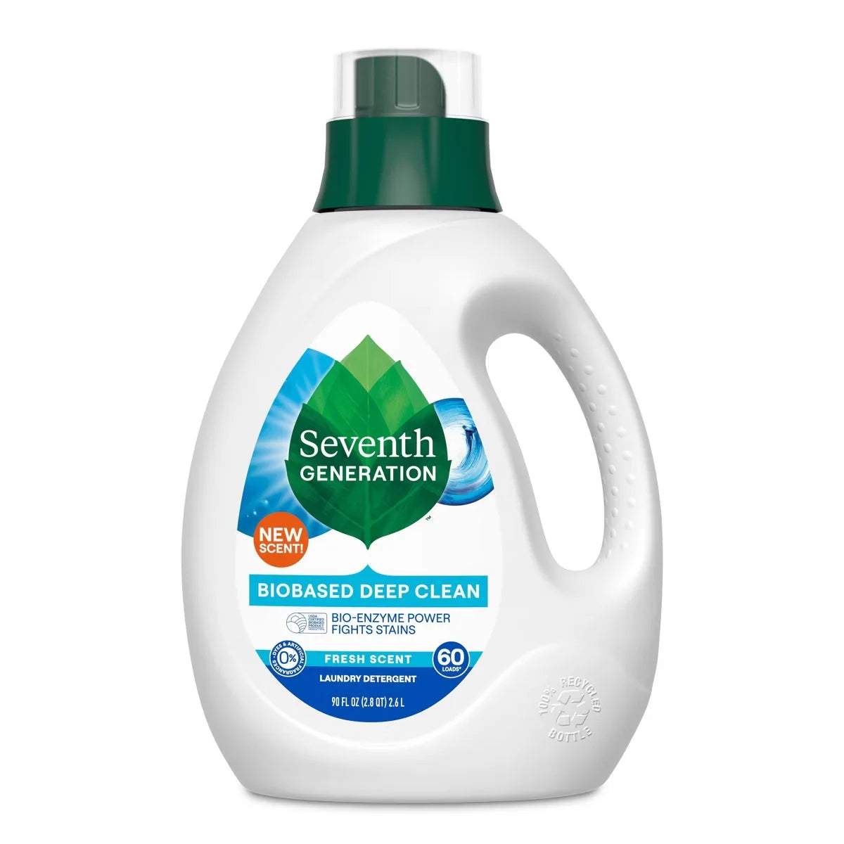 Seventh Generation Liquid Laundry Detergent 60 Loads - Fresh Scent - 90 fl oz: Phosphate-Free, Animal By-Product-Free