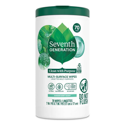 Seventh Generation Garden Mint Multi-Surface Cleaning Wipes - 70ct