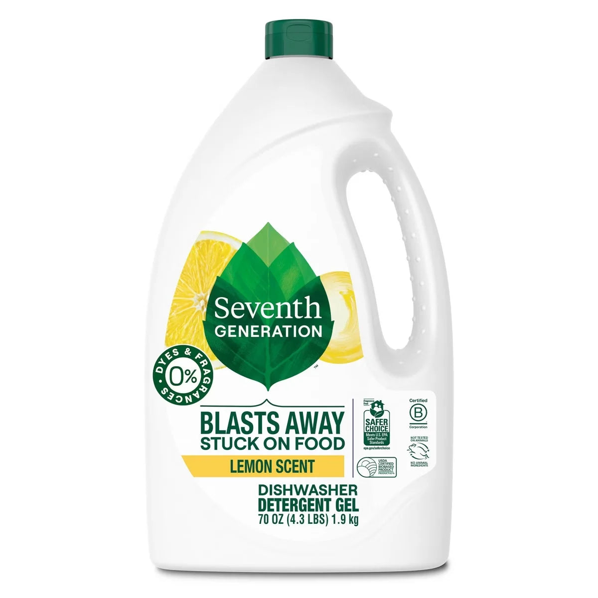 Seventh Generation Lemon Dishwasher Detergent Gel - 70oz: Contains Naturally Derived Ingredients, Dye-Free