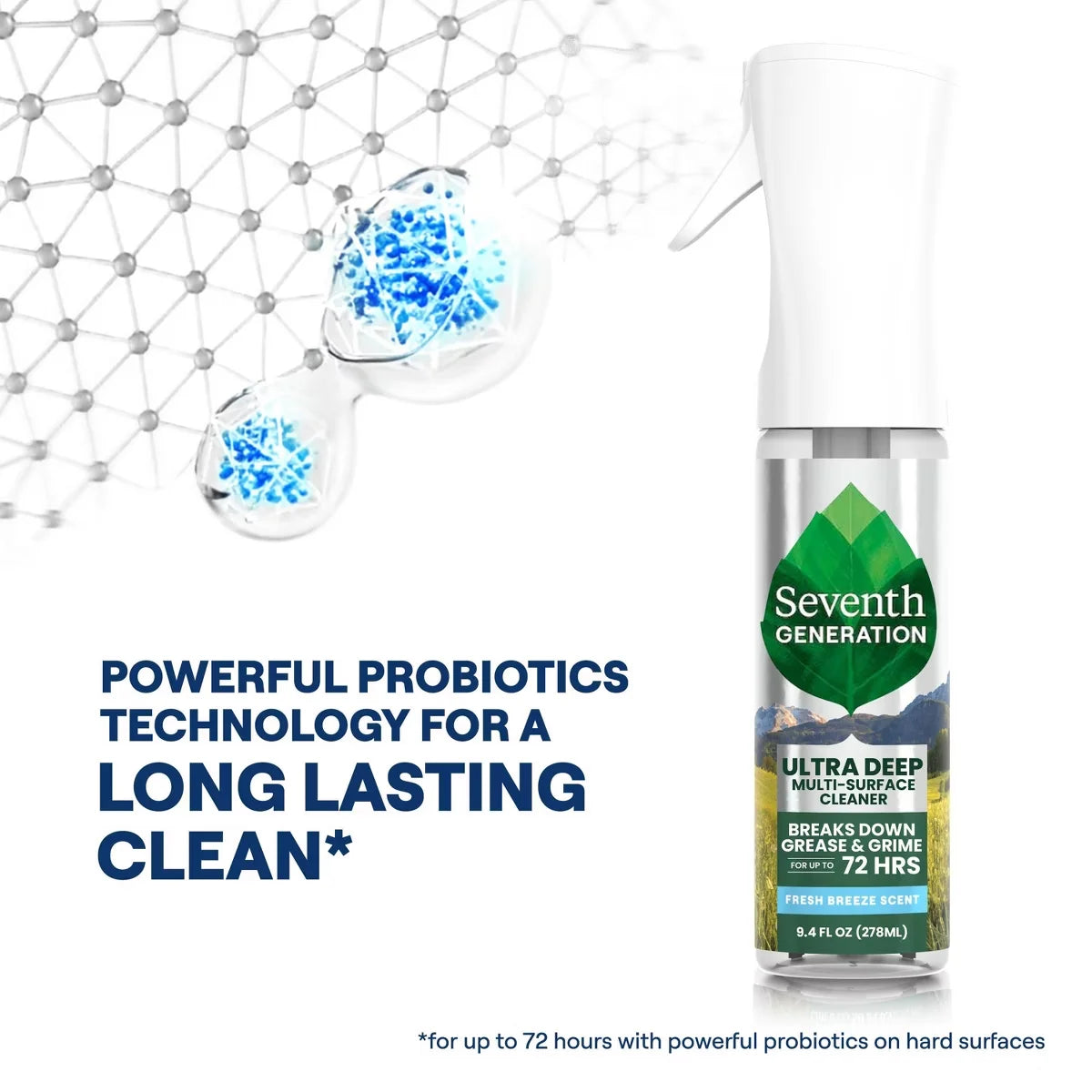 Seventh Generation Fresh Ultra Deep Multi Surface All Purpose Cleaners - 9.4 fl oz: Liquid, Spray Bottle, Mirrors, Granite