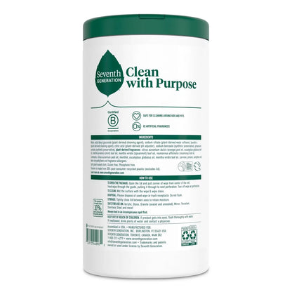 Seventh Generation Garden Mint Multi-Surface Cleaning Wipes - 70ct