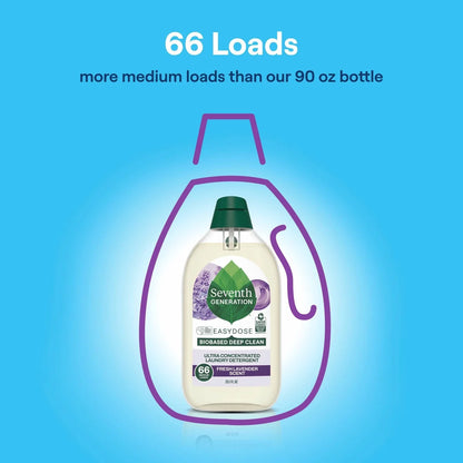Seventh Generation EasyDose Ultra Concentrated 66-Loads Laundry Detergent Lavender-23.1 fl oz: Dye-Free, Animal By-Product-Free, Naturally Derived