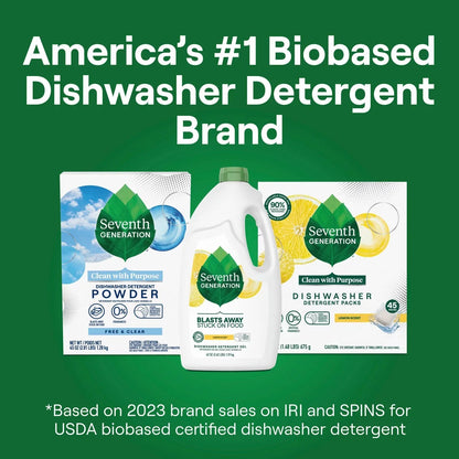 Seventh Generation Lemon Dishwasher Detergent Gel - 70oz: Contains Naturally Derived Ingredients, Dye-Free