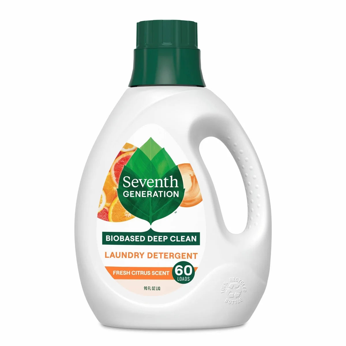 Seventh Generation Liquid Laundry Detergent Soap - Fresh Citrus Scent - 60 Loads - 90 fl oz: Dye-Free, Phosphate-Free, Animal By-Product-Free