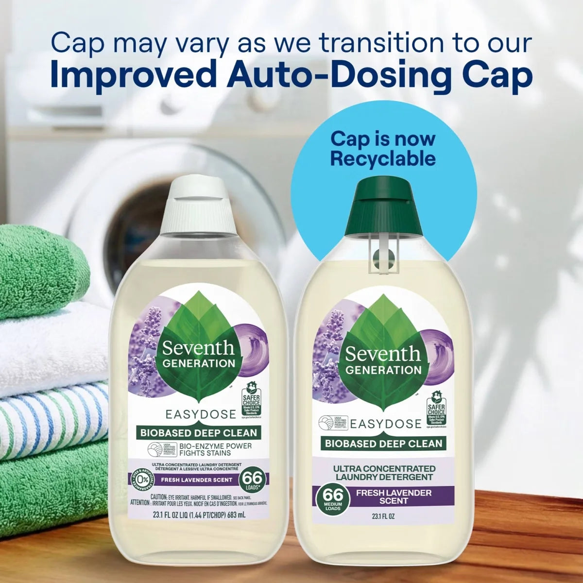 Seventh Generation EasyDose Ultra Concentrated 66-Loads Laundry Detergent Lavender-23.1 fl oz: Dye-Free, Animal By-Product-Free, Naturally Derived