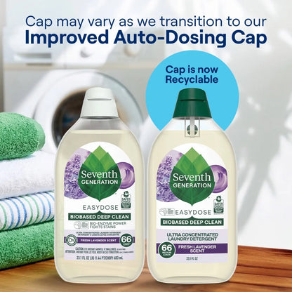 Seventh Generation EasyDose Ultra Concentrated 66-Loads Laundry Detergent Lavender-23.1 fl oz: Dye-Free, Animal By-Product-Free, Naturally Derived