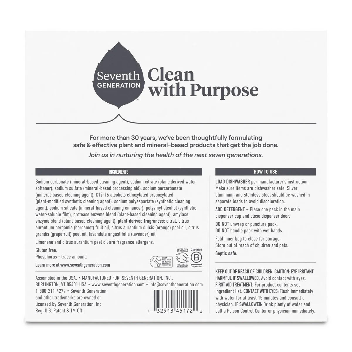 Seventh Generation Fresh Citrus Natural Power Plus Dishwasher Detergent Packs