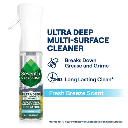 Seventh Generation Fresh Ultra Deep Multi Surface All Purpose Cleaners - 9.4 fl oz: Liquid, Spray Bottle, Mirrors, Granite