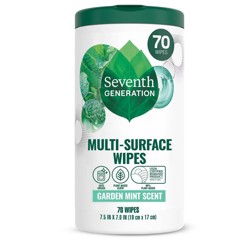 Seventh Generation Garden Mint Multi-Surface Cleaning Wipes - 70ct