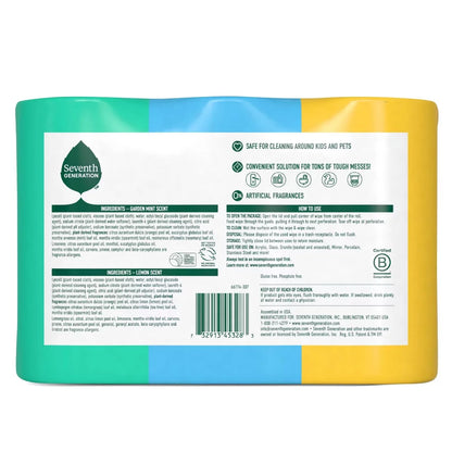 Seventh Generation Lemon Mint Mix All Purpose Cleaners Wipes - 3pk - 210pk: Multi-Surface, Toilet, Countertops