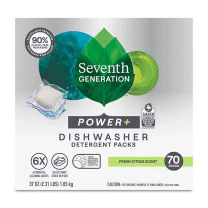 Seventh Generation Fresh Citrus Natural Power Plus Dishwasher Detergent Packs