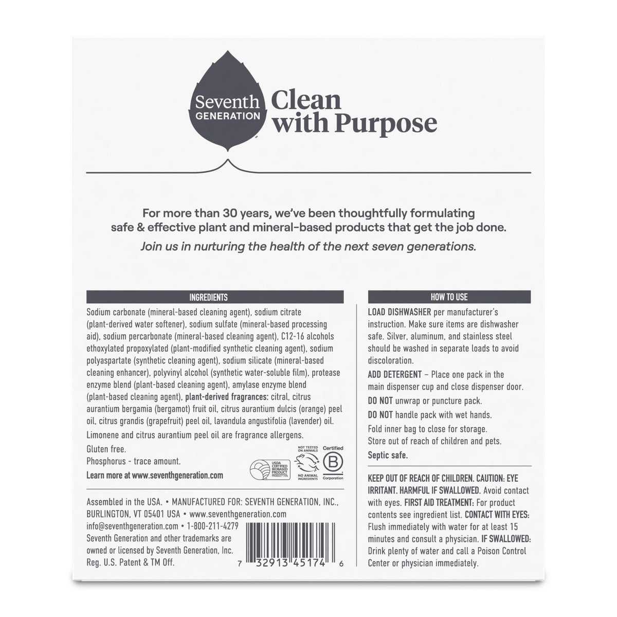 Seventh Generation Fresh Citrus Natural Power Plus Dishwasher Detergent Packs