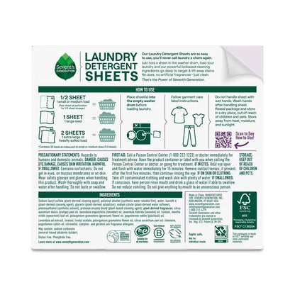Seventh Generation Laundry Detergent Sheets - Fresh Lavender - 32ct: Box, Dye-Free, 64 Uses