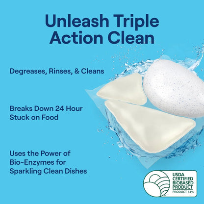 Seventh Generation Triple Action Clean Dishwasher Detergent Packets - 38ct: No Fragrance Added, Dye-Free, Bleach-Free