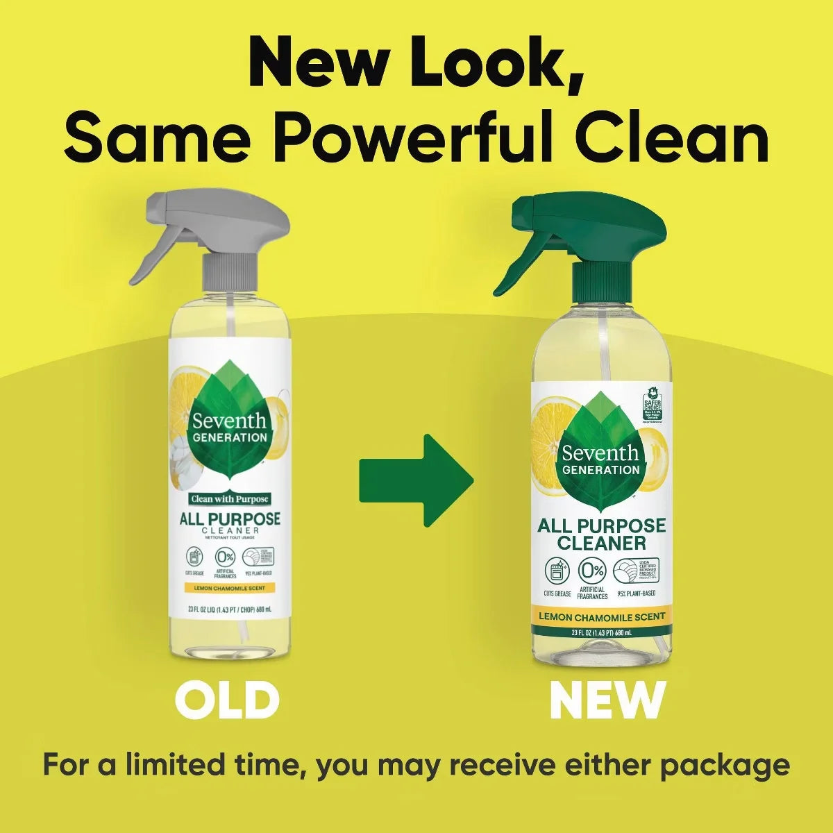 Seventh Generation Lemon All Purpose Cleaner Spray - 23 fl oz: Dye-Free, Phosphate-Free, Artificial Fragrance-Free