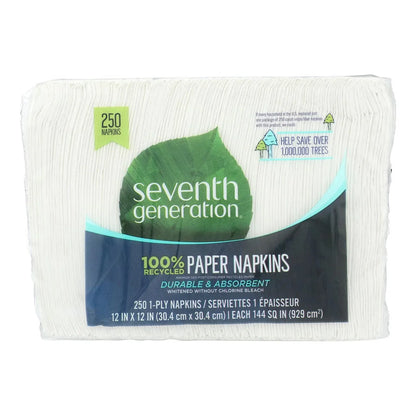 Seventh Generation Recycled White Paper Napkins - Case of 12/250 ct