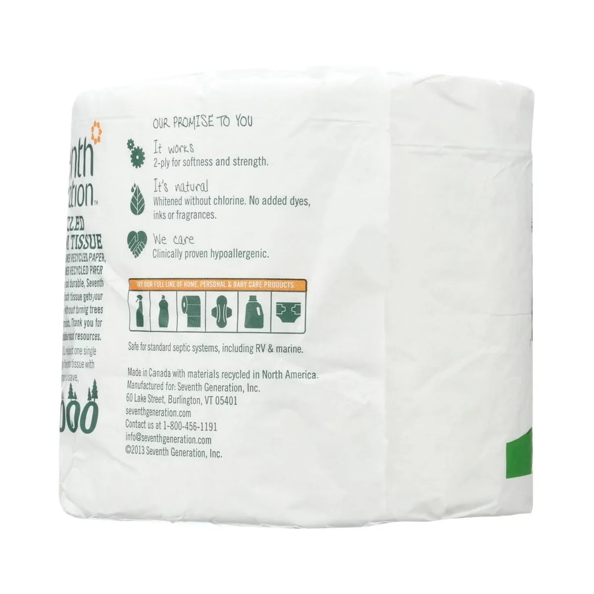 Seventh Generation 100% Recycled Bathroom Tissue 2-Ply 500 Sheets - 60 ct