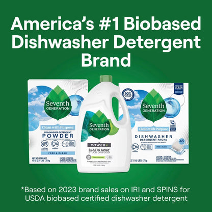 Seventh Generation Ultra Power Plus Dishwasher Detergent Gel - 4lb: Dye-Free, Phosphate-Free, Citrus Scent