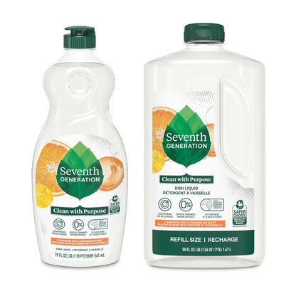 Seventh Generation 50 fl oz Lemongrass & Clementine Dish Liquid Soap + 19 fl oz Dish Liquid Soap