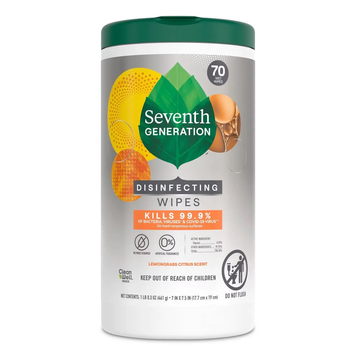 Seventh Generation 70ct Lemongrass Citrus Disinfecting Wipes + 24oz Mint Toilet Bowl Cleaner + 26oz Lemongrass Citrus Disinfecting Bathroom Cleaner