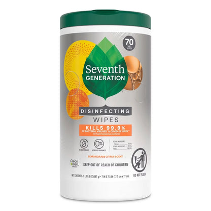 Seventh Generation 70ct Lemongrass Citrus Disinfecting Wipes + 24oz Mint Toilet Bowl Cleaner + 26oz Lemongrass Citrus Disinfecting Bathroom Cleaner