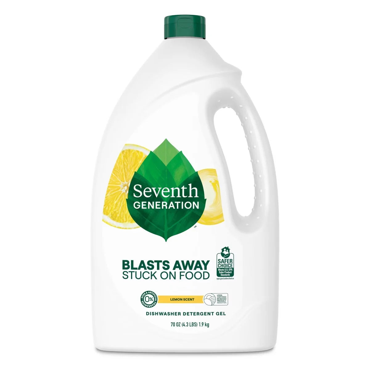 Seventh Generation Lemon Dishwasher Detergent Gel - 70oz: Contains Naturally Derived Ingredients, Dye-Free