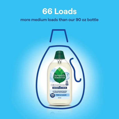 Seventh Generation Free & Clear Ultra-Concentrated 66-Loads Laundry Detergent – 23.1 fl oz