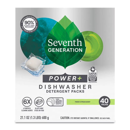 Seventh Generation Fresh Citrus Natural Power Plus Dishwasher Detergent Packs