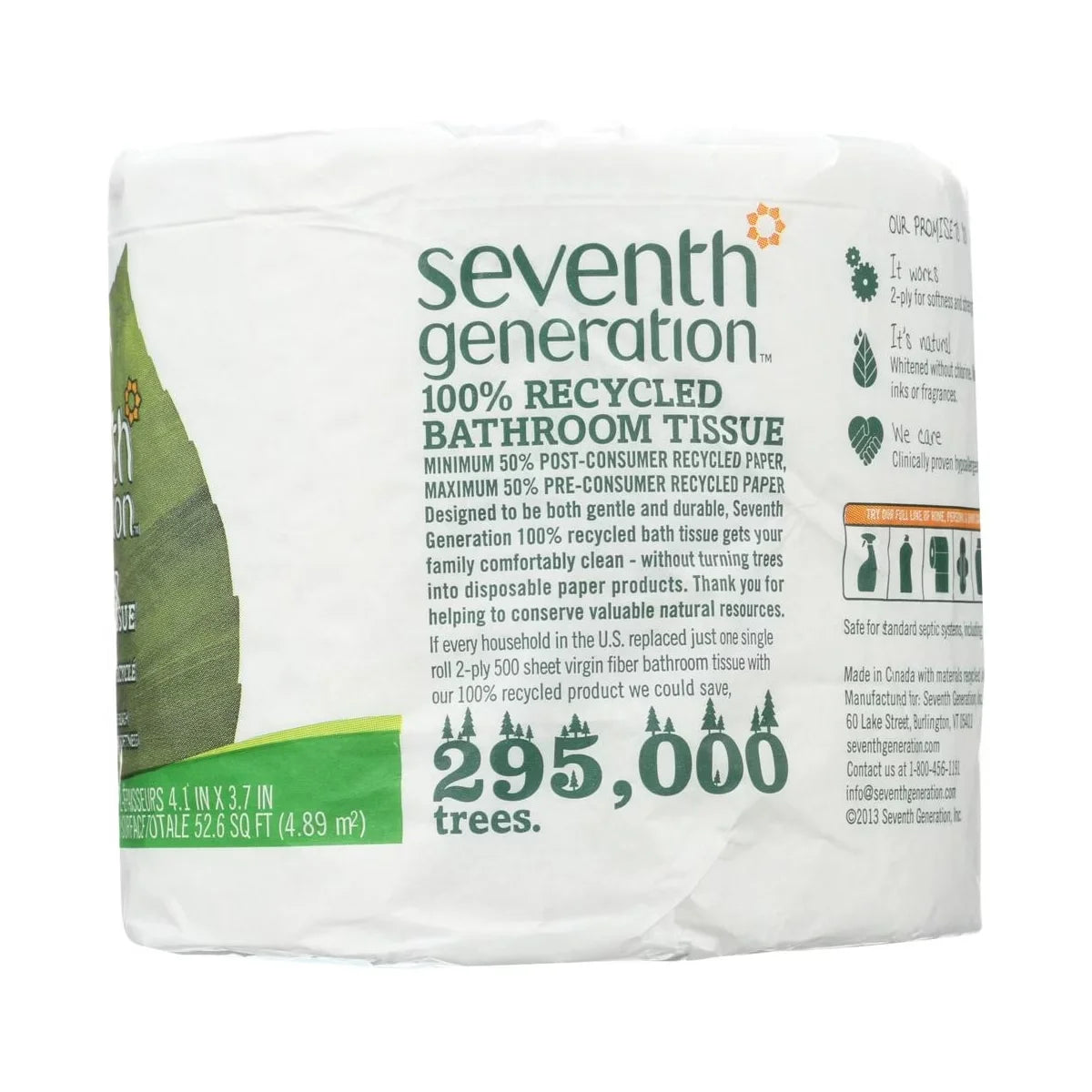 Seventh Generation 100% Recycled Bathroom Tissue 2-Ply 500 Sheets - 60 ct